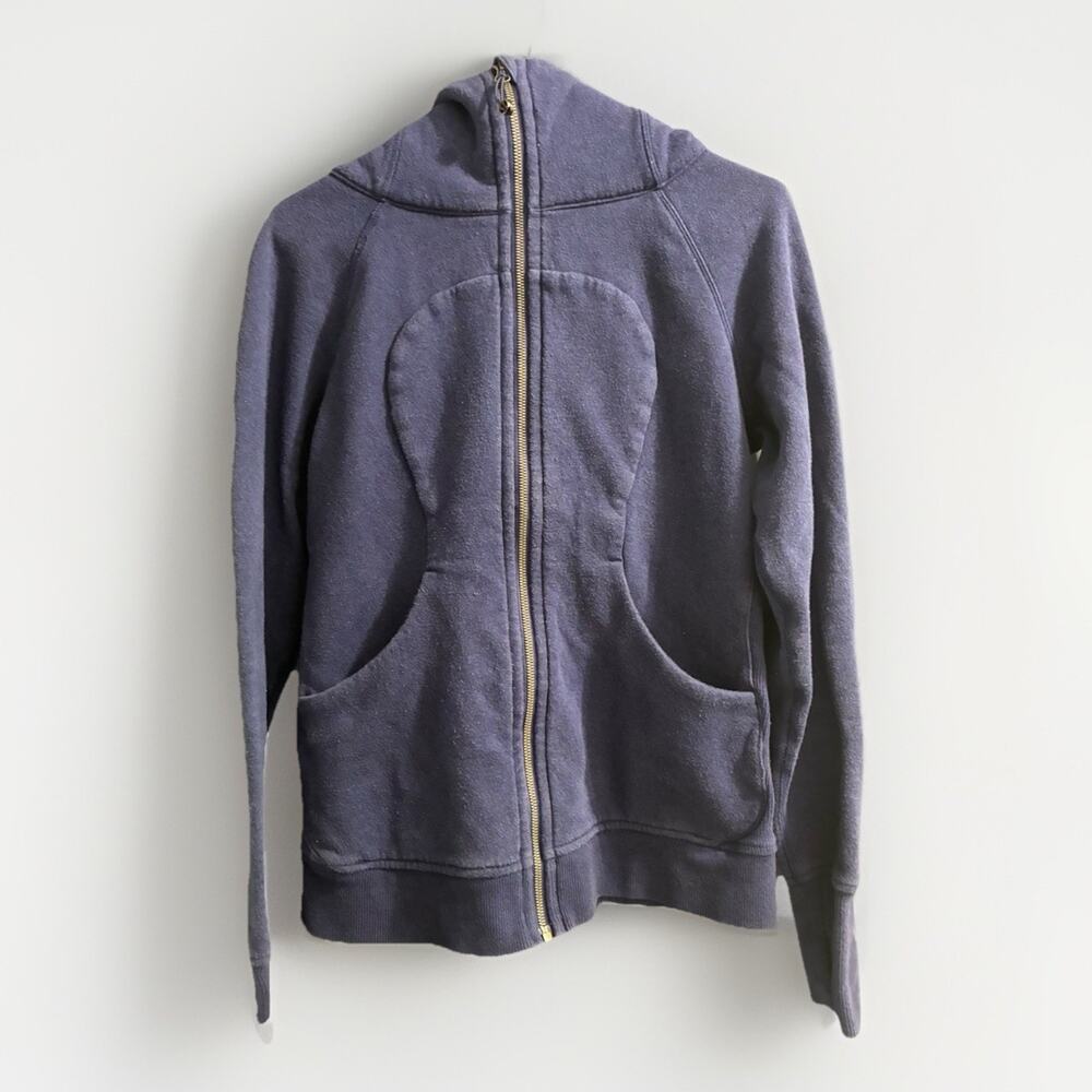 Lululemon Women’s Scuba Hoodie Blue Full-Zip Sweatshirt Size 8 Yoga Activewear